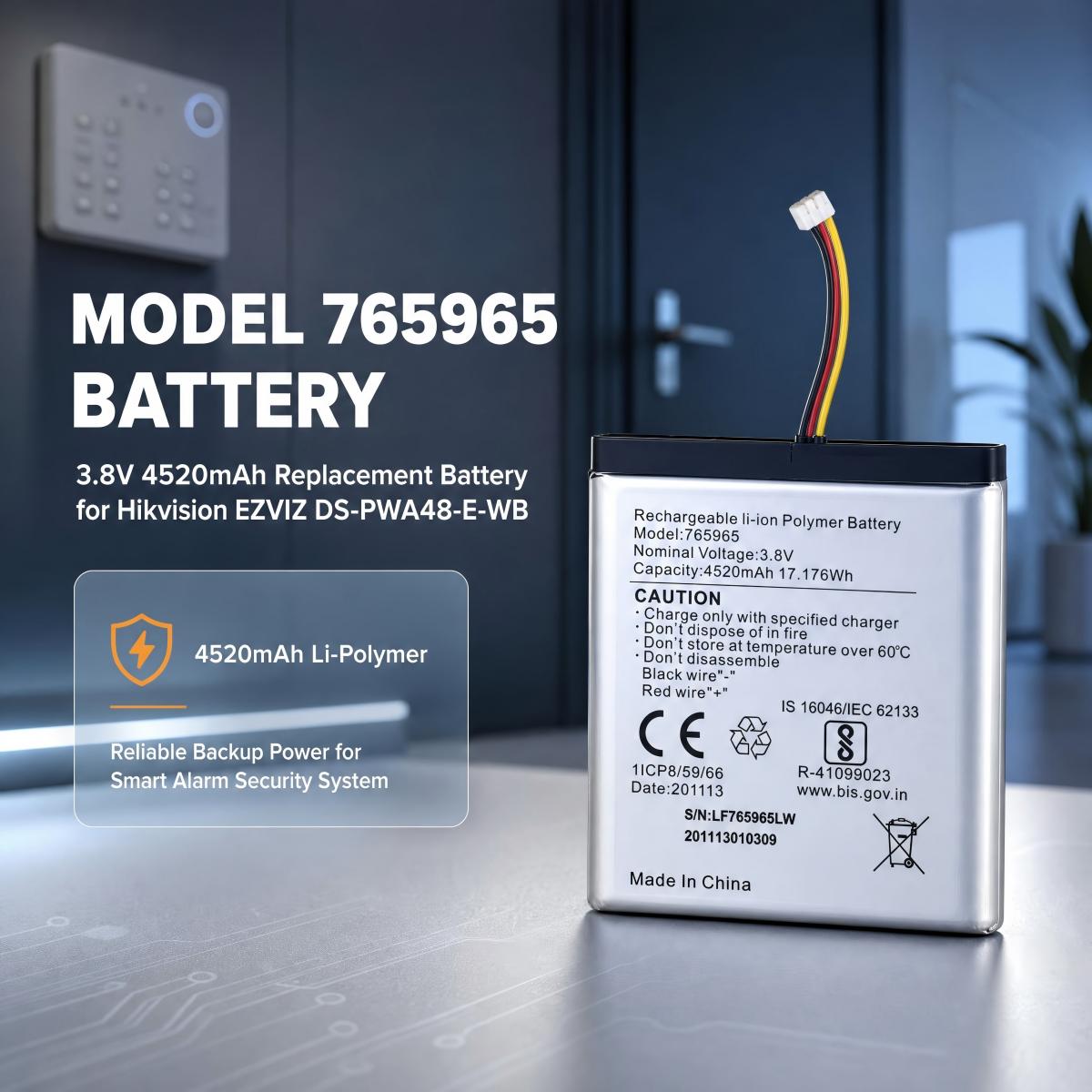 Home Security Battery Replacement - 765965 – bateria zamienna litowo-polimerowa o