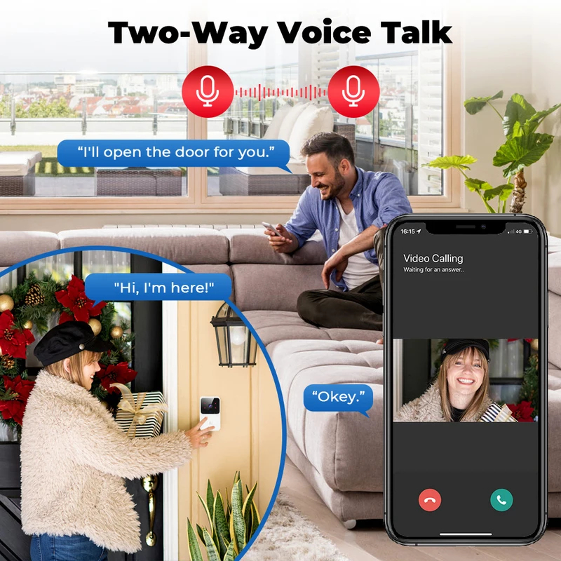 Home Security Front Door Camera - Dzwonek do drzwi Tuya WiFi z