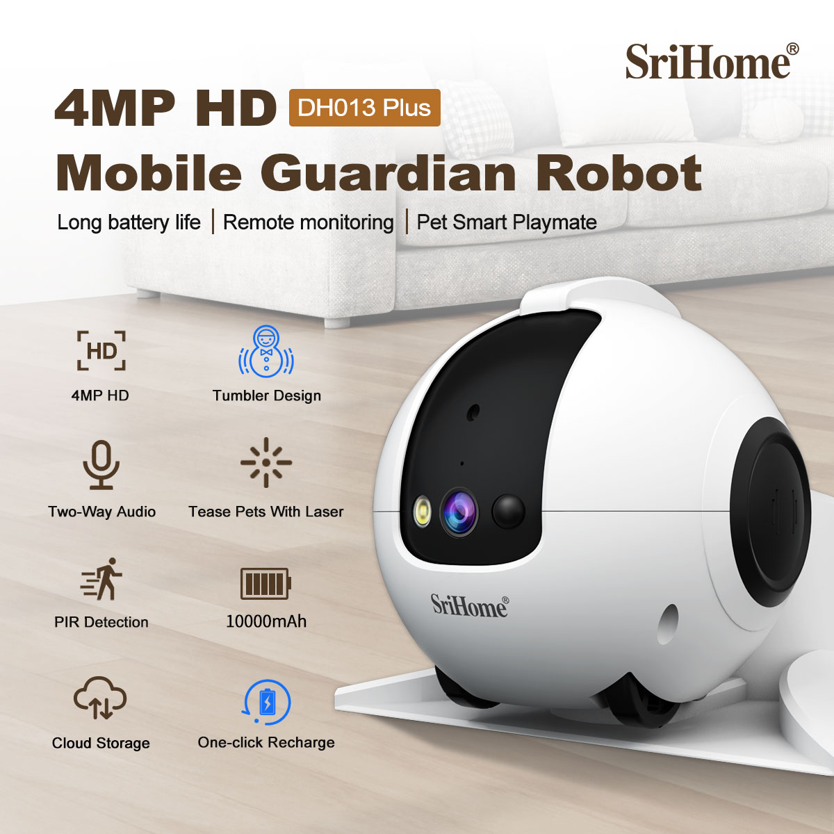 Kamera IP Dome 4MP Srihome APP – Home Security Robots recenzja i cena
